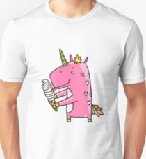 Unicorn and ice cream Unisex T-Shirt