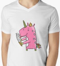 Unicorn and ice cream Men's V-Neck T-Shirt