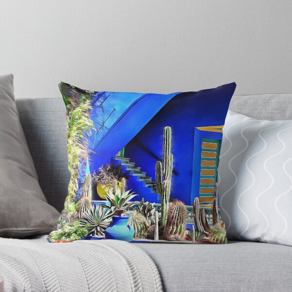 Cubist Villa Jardin Majorelle Throw Pillow