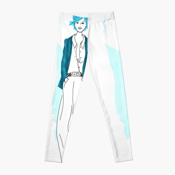 Modezeichnung Blaue Lady Leggings