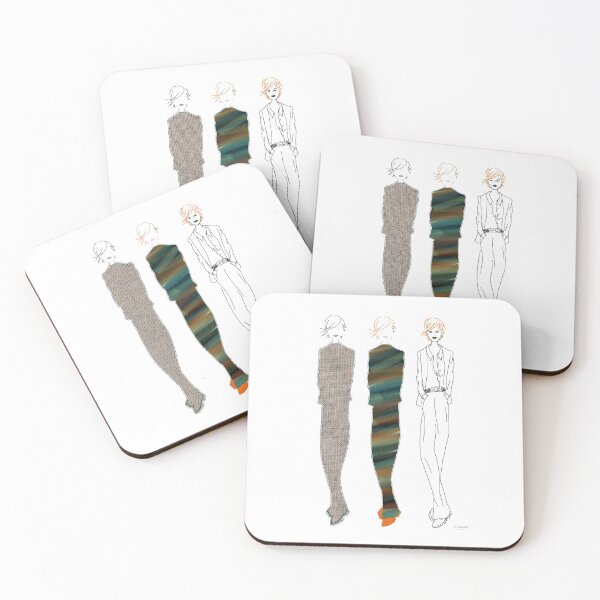 Item preview, Fashion sketch of 3 ladies designed and sold by Barbara Baumann Illustration.