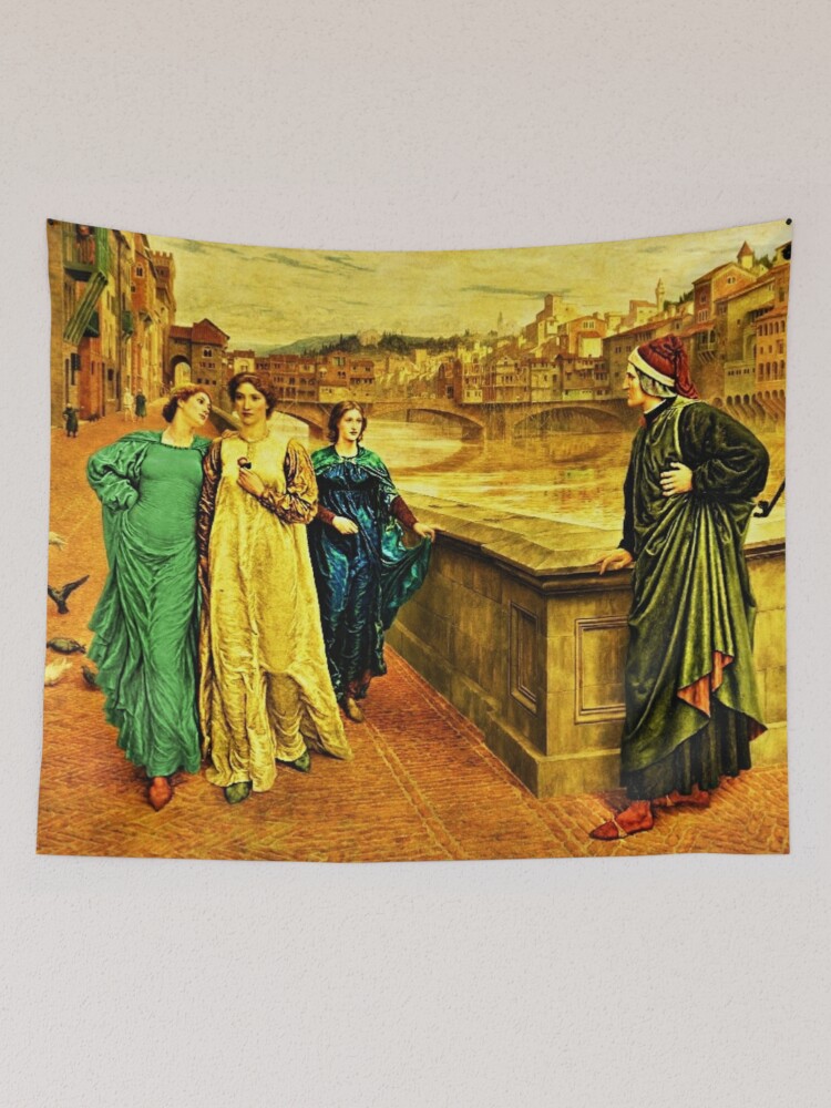 Henry Holiday Classical Masterpiece Dante and Beatrice Tapestry