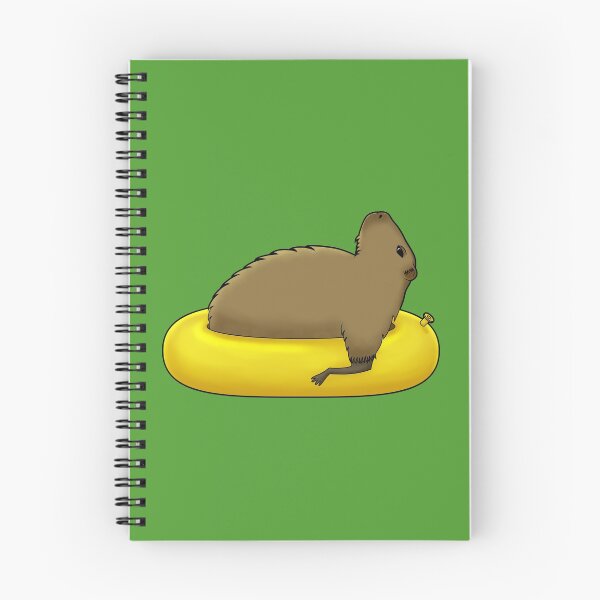 Item preview, Capybara relaxing on an inflatable ring designed and sold by delightedtodraw.