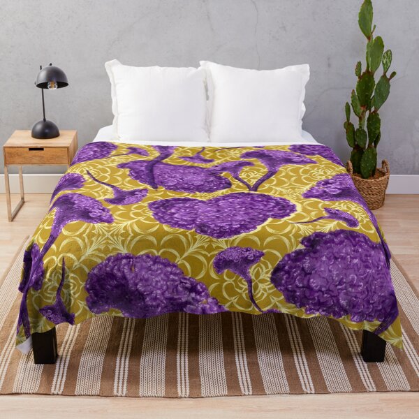 Item preview, Celosia cristata (Cockscomb) flowers on golden mandala designed and sold by Marlene Wagenhofer.