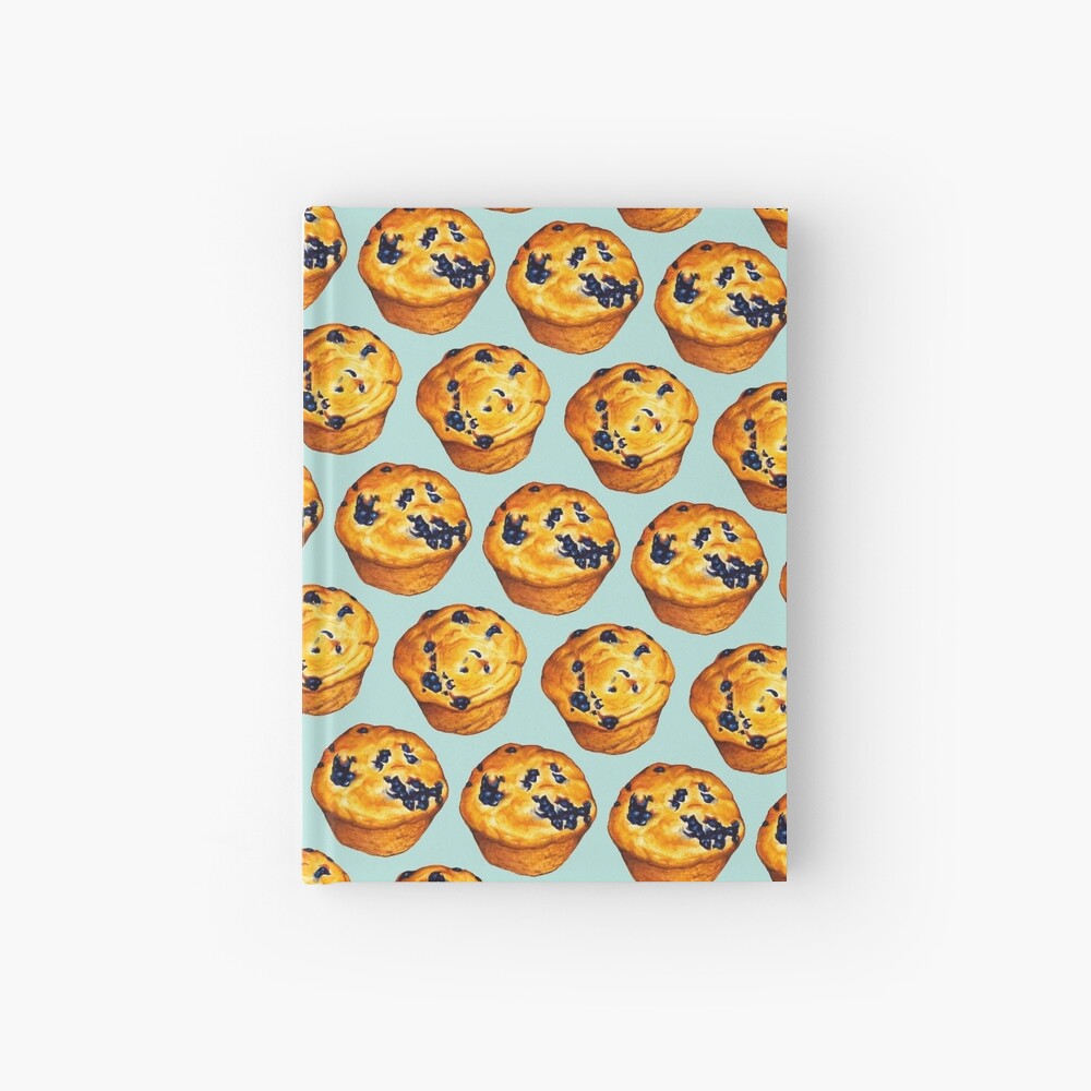 Blueberry Muffin Pattern Hardcover Journal