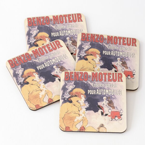 Item preview, BENZO MOTEUR Automobiles Auto Oil Advertisement by Jules Cheret Vintage French designed and sold by retroposters.