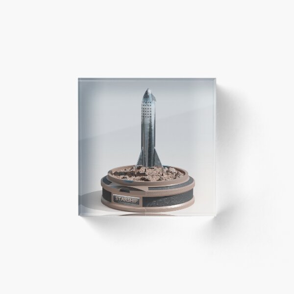 Starship on a podium Acrylic Block
