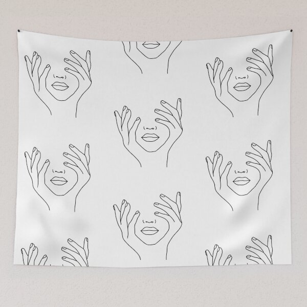 Item preview, Outline of Person Resting Head on Hands designed and sold by Hayley Cross.