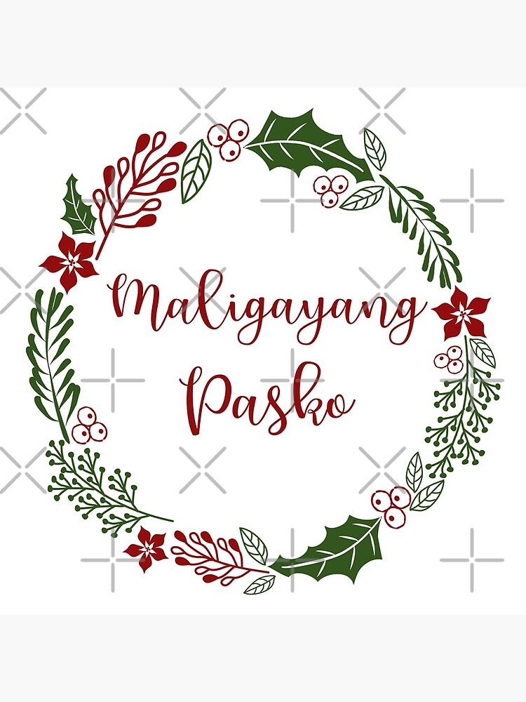 Maligayang Pasko Filipino Tagalog Christmas Sticker Sheet Coasters 