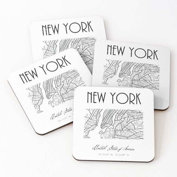 Item preview, NEW YORK City, USA, Street Map & Coordinates designed and sold by NordicStudio.