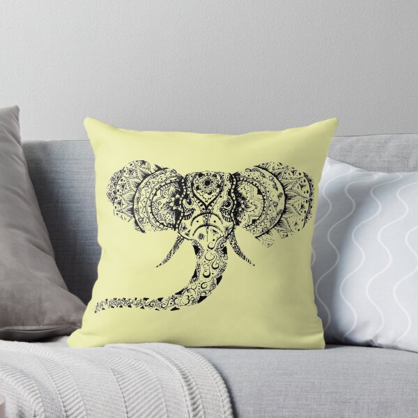 Item preview, Pastel Yellow Elephant Mandala designed and sold by inklingsbyellie.