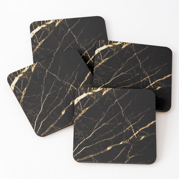 Black Marble Coasters (Set of 4)