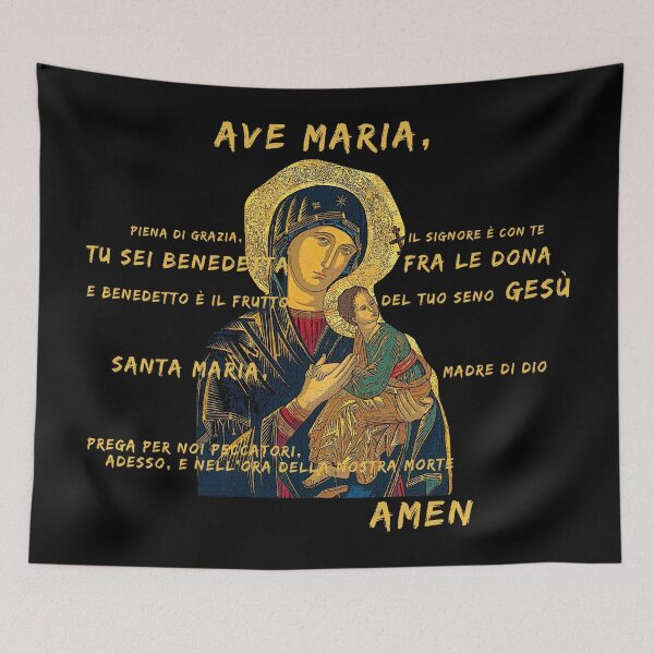 Item preview, Ave Maria Virgen Mary Santa Gold Preghiera Pray - Italian designed and sold by Bebichic.
