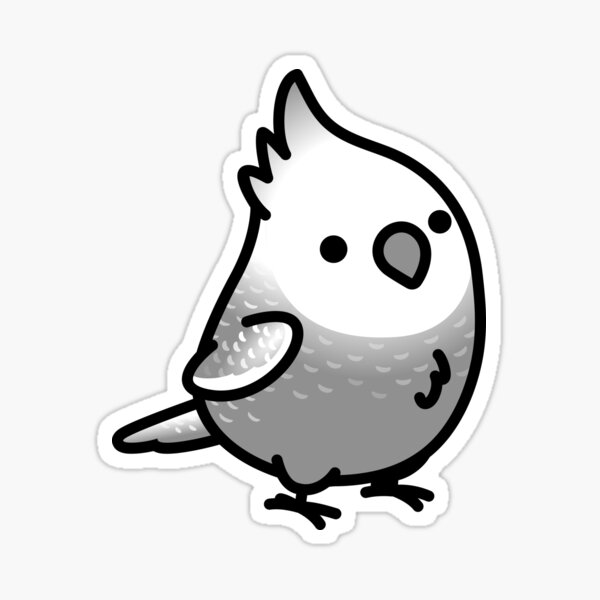 Chubby White-faced Pearl Cockatiel Sticker