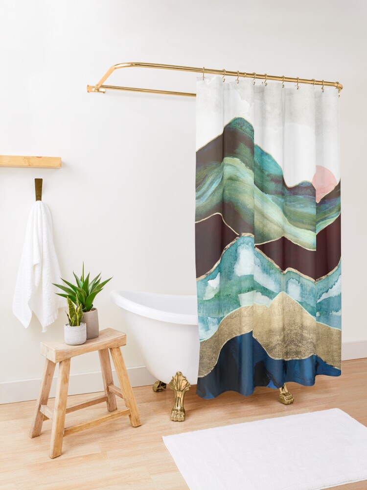 Alternate view of Velvet Mountains Shower Curtain