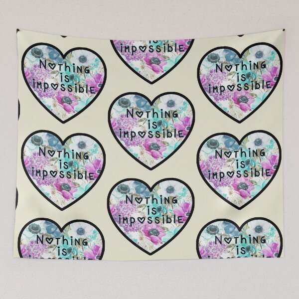 Item preview, Nothing is Impossible Mantra Girly HEART FLOWER designed and sold by Bebichic.