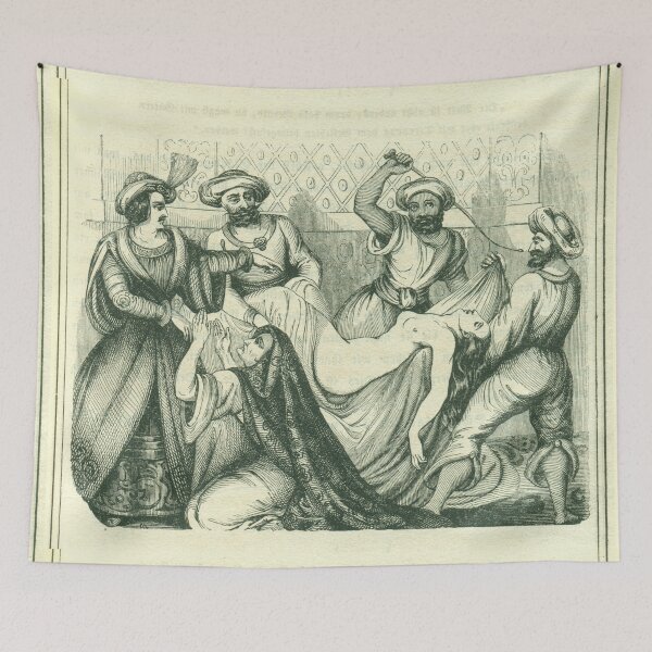 Item preview, Whipping a Harem girl vintage illustration designed and sold by Vintage Designs +.