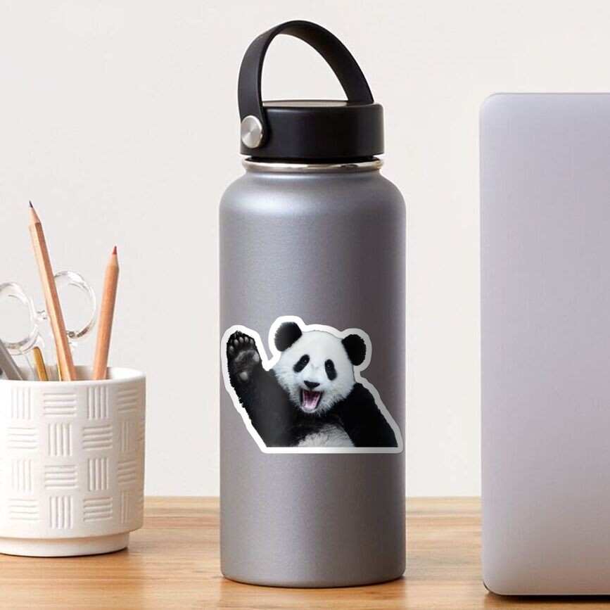 cute panda waving Sticker