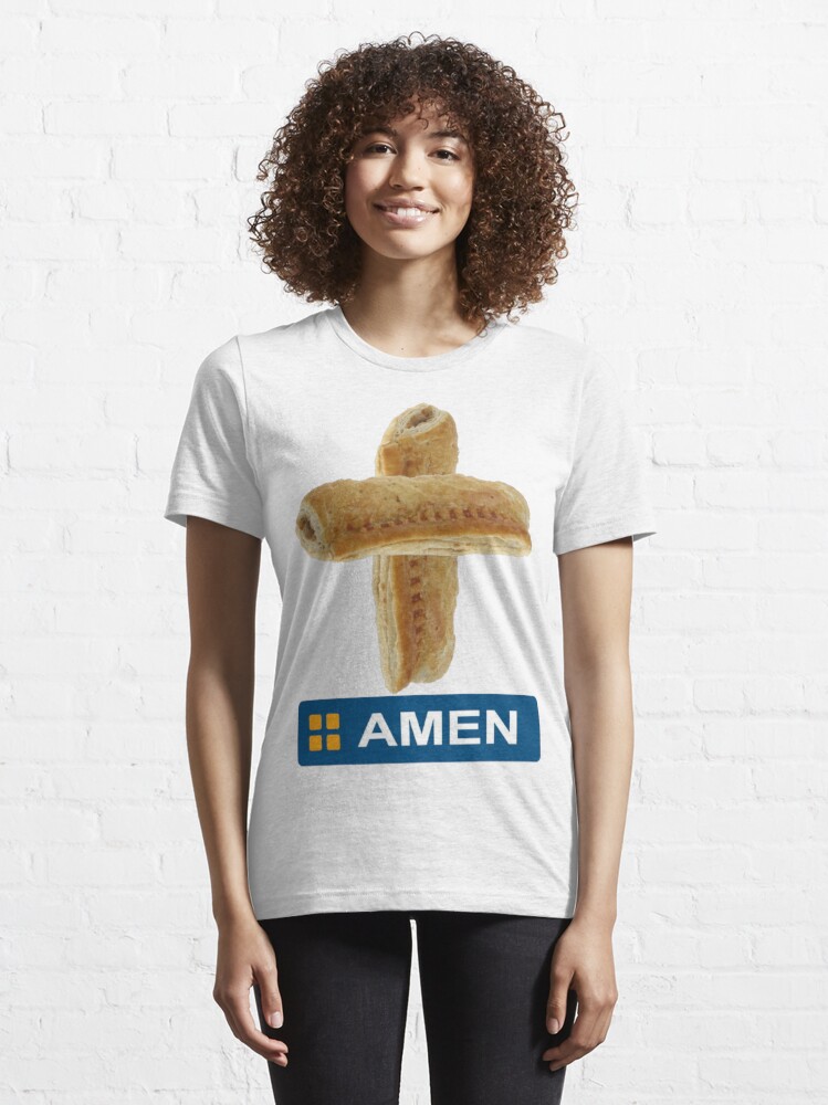 AMEN Greggs Style Sausage Rolls T Shirt | Essential T-Shirt