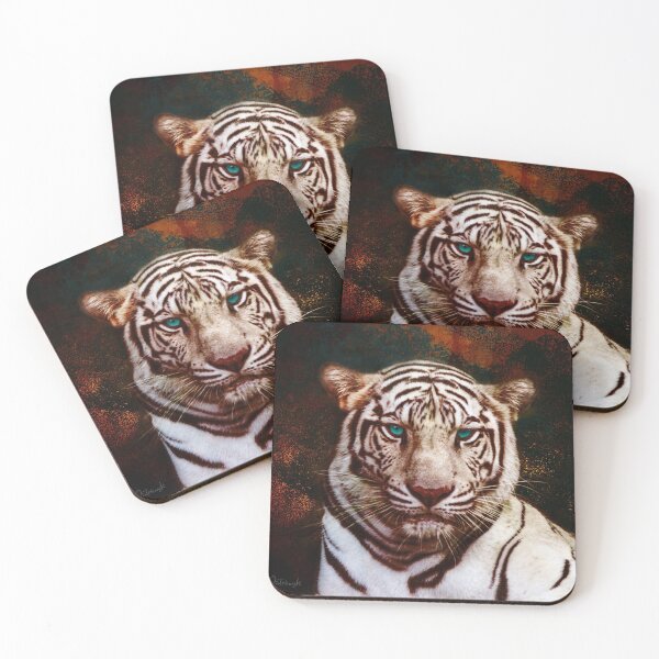 Item preview, Contemporary Blue Eye White TIger Animal Wildlife Photo Art Matted Picture A056 designed and sold by byNicol.