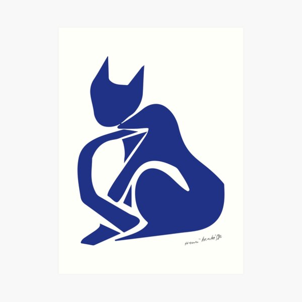 Henri Matisse - Blue Cat - Original Artwork Reproduction, Prints, Posters, Tshirts, Bags, Mugs, Men, Women, Youth Art Print