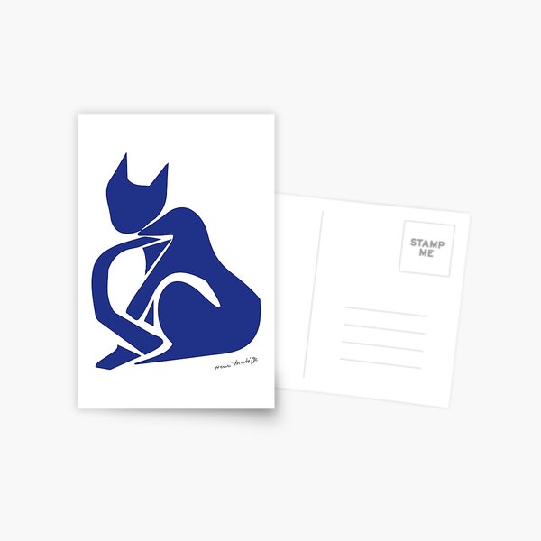 Henri Matisse - Blue Cat - Original Artwork Reproduction, Prints, Posters, Tshirts, Bags, Mugs, Men, Women, Youth Postcard