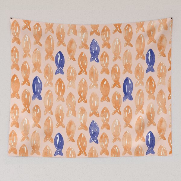 Item preview, Watercolour Fish | Peach and Blue designed and sold by RebeccaFlaherty.