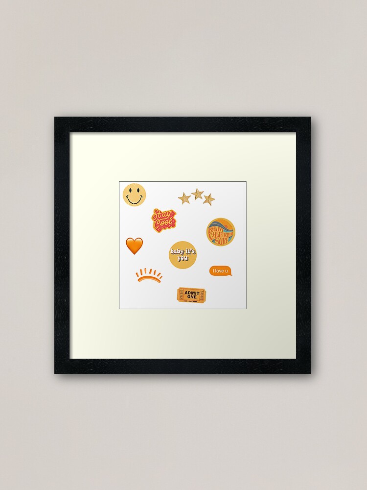 orange yellow vsco tumblr trendy sticker pack framed art print by shannondunnx redbubble