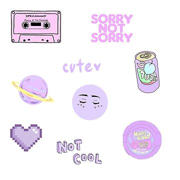 Violet Aesthetic Pastel Sticker Pack