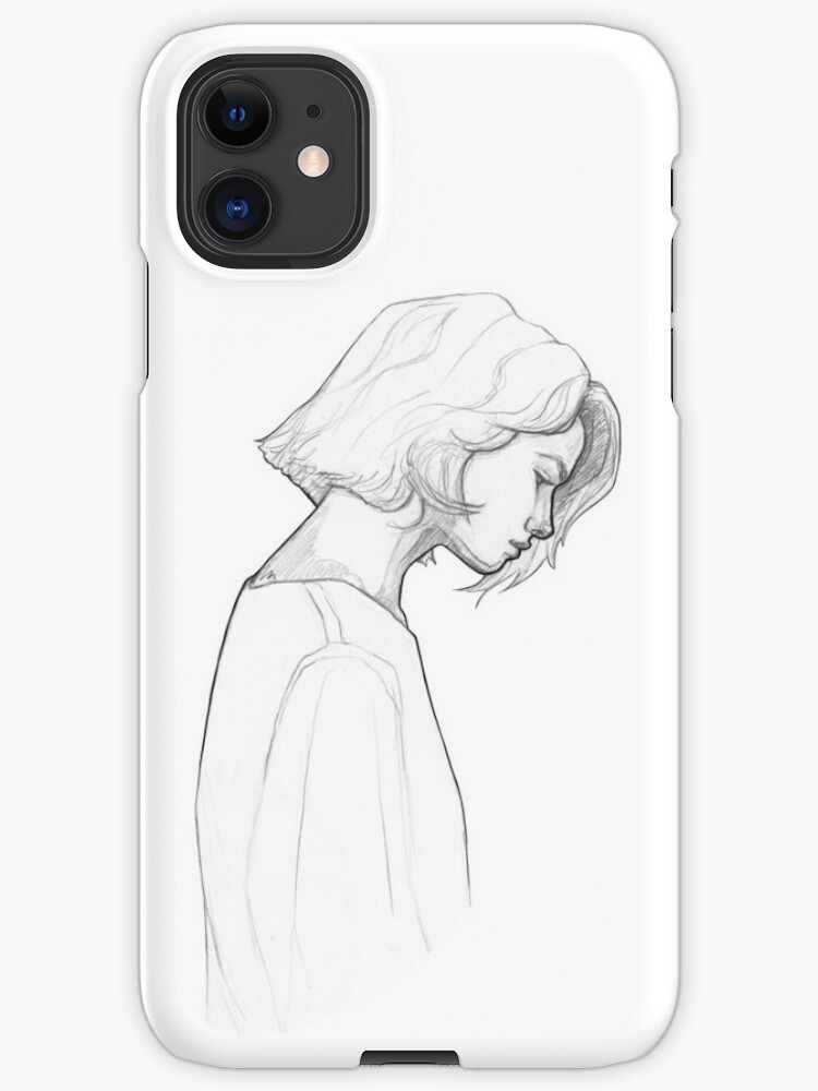 Iphone Sketch Drawing Girl Phone