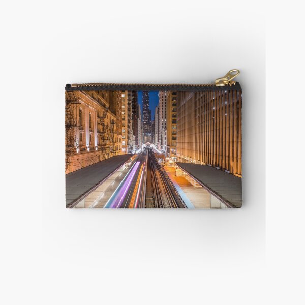 Item preview, Chicago EL train light trails at blue hour 2 designed and sold by Guy  Berresford.