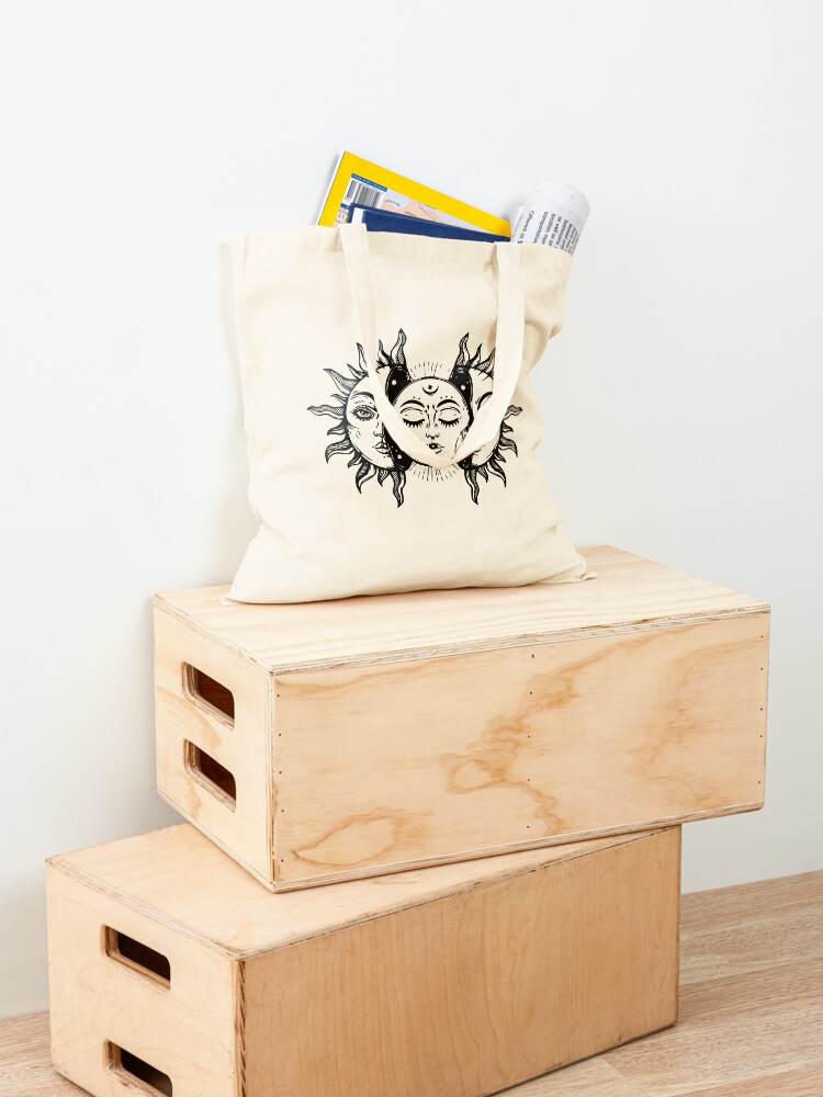 Alternate view of Sun and Moon Tapestry. Tote Bag