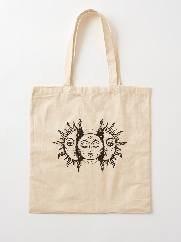 Alternate view of Sun and Moon Tapestry. Tote Bag