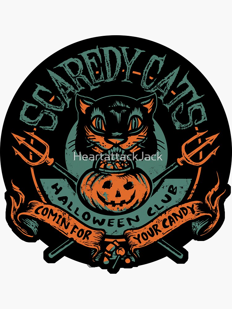 Scaredy Cats Sticker for Sale by HeartattackJack