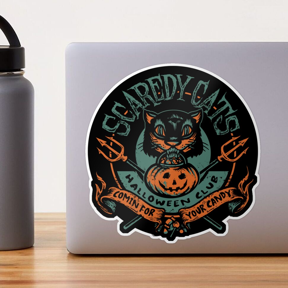 Scaredy Cats Sticker for Sale by HeartattackJack