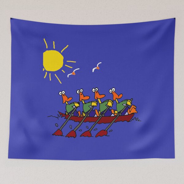 Item preview, Funny Ducks in a Row Boat Cartoon designed and sold by Nature's Fancy.