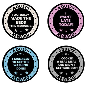 Adult Reward Stickers Sticker for Sale by mishmashmuddle