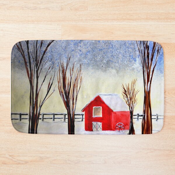 Item preview, Red barn in winter designed and sold by MoreGoodArt.