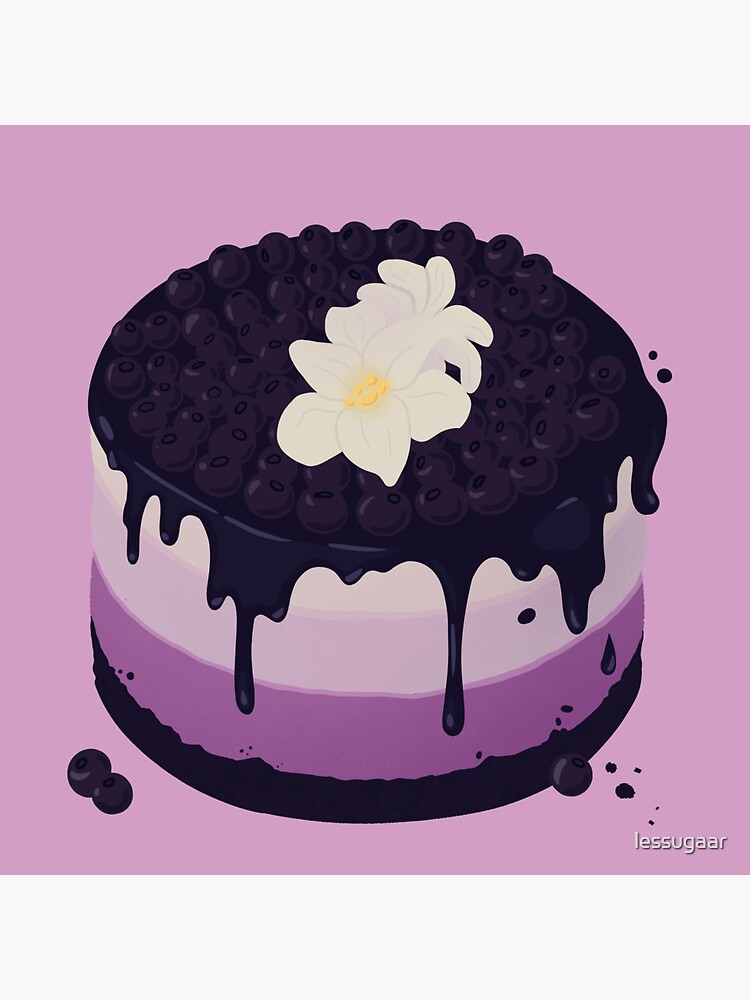 "blueberry cheesecake illustration" Sticker by lessugaar | Redbubble