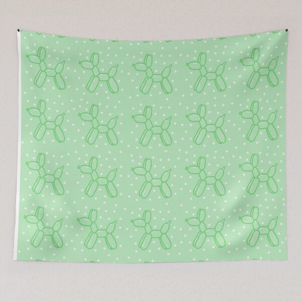 Item preview, Balloon Dogs in Green on Pastel Mint designed and sold by Whoopsidoodle.