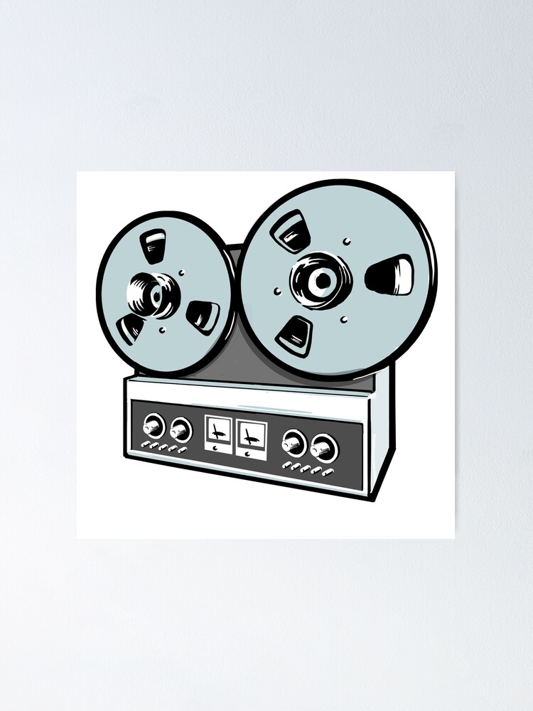 Classic vintage reel to reel tape deck | Poster