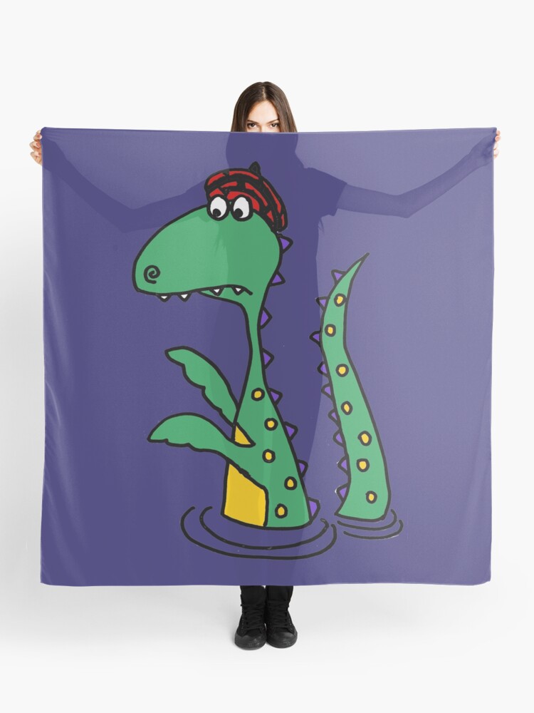 Funny Loch Ness Monster Cartoon Scarf By Naturesfancy Redbubble
