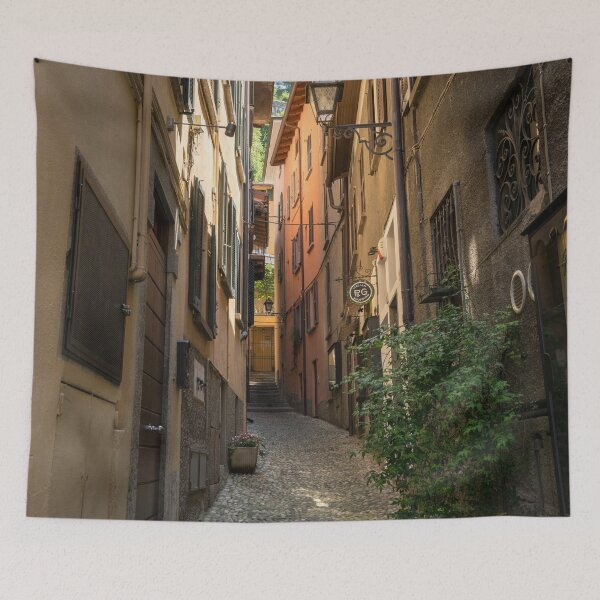 Item preview, Hugging Cobblestoned Lane - Gallivanting Around Famous Bellagio on Lake Como in Lombardy Italy designed and sold by Georgia Mizuleva.