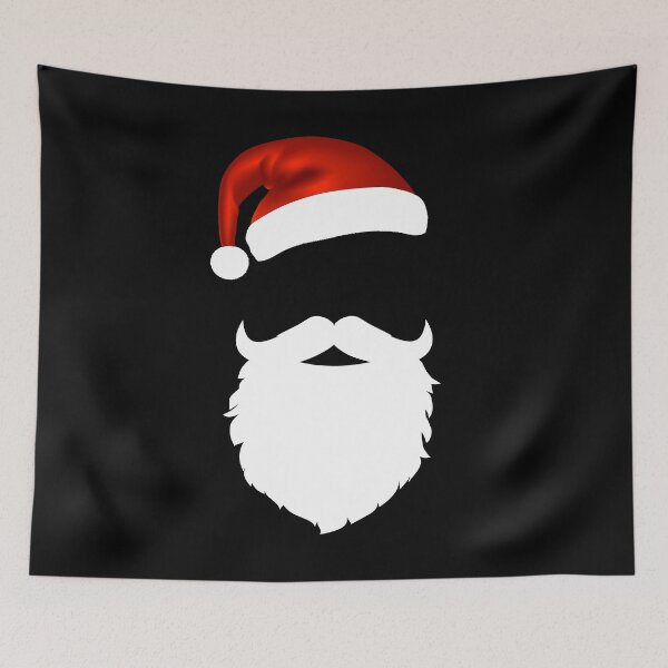Item preview, Hipster Santa Face with Hat Beard & Glasses Christmas print designed and sold by tronictees.