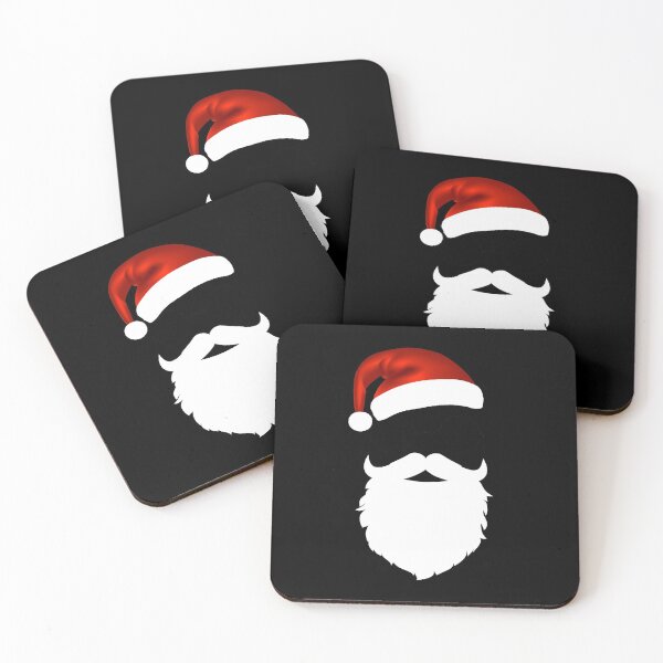 Item preview, Hipster Santa Face with Hat Beard & Glasses Christmas print designed and sold by tronictees.