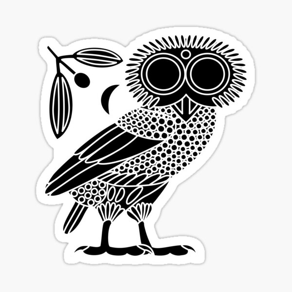 Owl of Athena Inlay Sticker Headstock Decal 