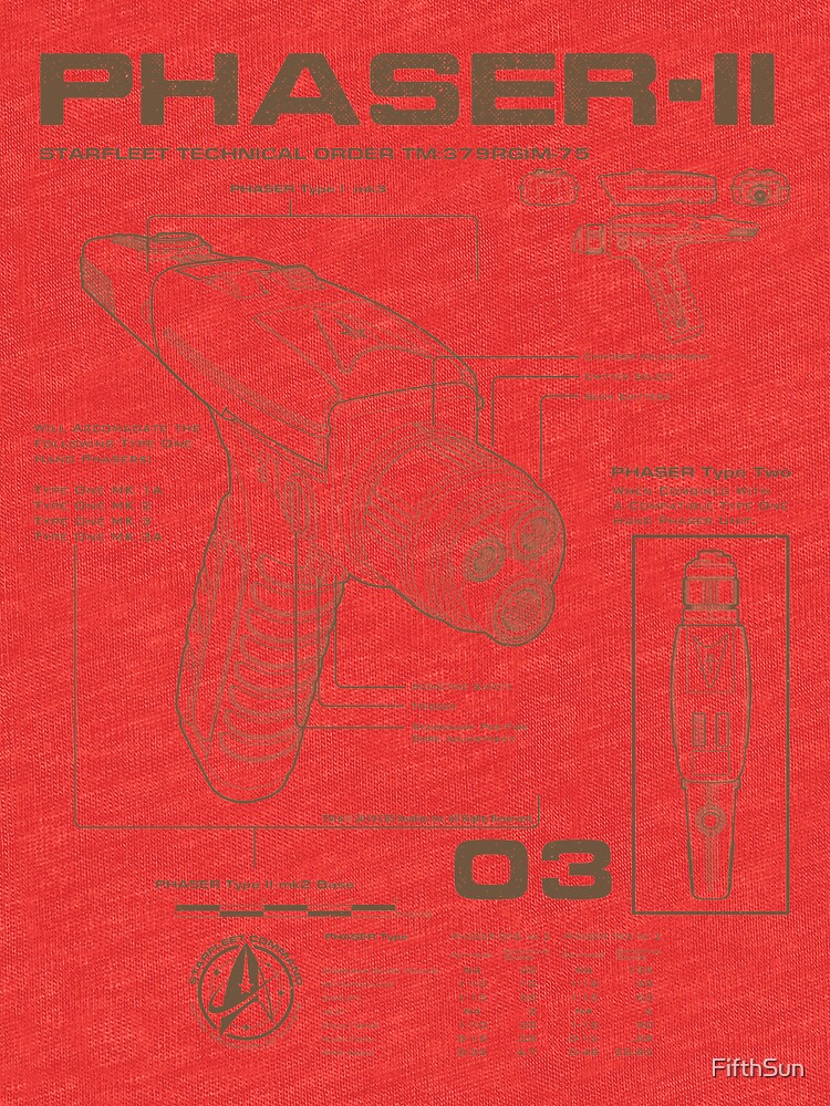 "Star Trek Discovery Phaser-II Schematics Poster" T-shirt ...