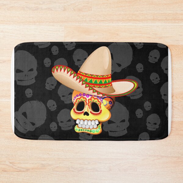 Item preview, Mexico Sugar Skull with Sombrero designed and sold by BluedarkArt.