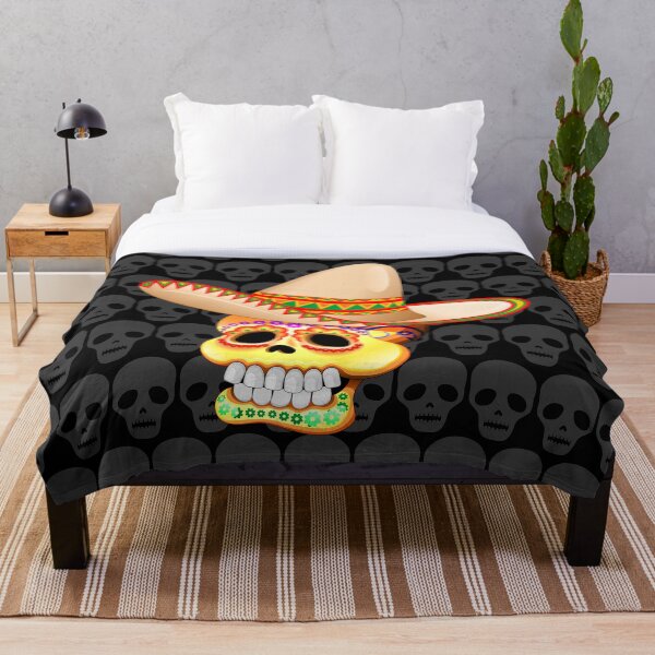 Item preview, Mexico Sugar Skull with Sombrero designed and sold by BluedarkArt.