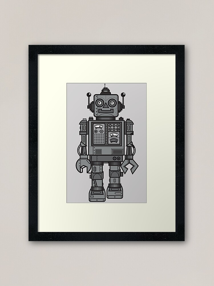 Vintage Robot Sticker for Sale by wottoart